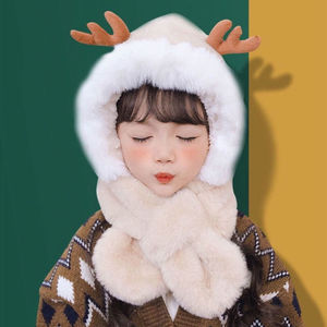 儿童帽子围巾一体男童2冬季4冬天三到五岁连手套宝宝保暖两3女孩5