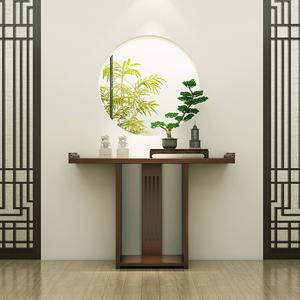 新中式玄关桌实木玄关台条案桌供桌入户玄关柜禅意走廊翘头端景台