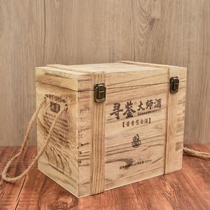 木质礼品酒盒六瓶装酒礼盒  手提梧桐木白酒包装盒木质葡萄酒木箱