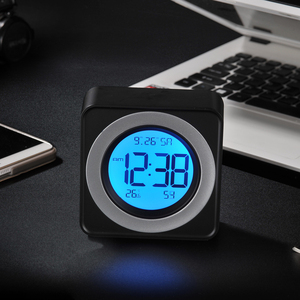 NiD正品方形LCD时尚闹钟创意静音现代电子时钟个性贪睡懒人电子钟