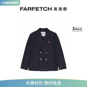 Dondup童装标贴细条纹西装夹克FARFETCH发发奇