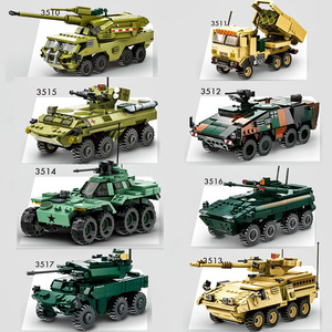 乌克兰海马斯火箭炮M142高机动性火炮拼装积木男孩坦克玩具装甲车