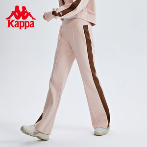 Kappa卡帕运动裤女秋针织长裤显瘦休闲裤时尚喇叭口卫裤