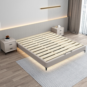 无床头床架子排骨架1.35米小户型实木榻榻米意式简约现代轻奢矮床