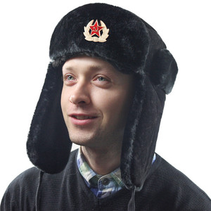 苏联帽子雷锋帽男女冬季俄罗斯滑雪护耳保暖东北防寒帽子火车头帽