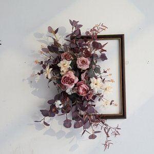 仿真花复古法式玫瑰创意壁挂假花艺相框摆件店铺墙面装饰摄影道具