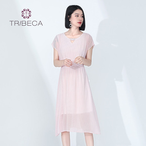 TRIBECA翠贝卡夏季商场同款女士雪纺气质显瘦连衣裙