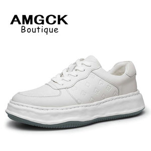 AMGCK/爱派乐2023年新款经典高端小白鞋男士皮鞋休闲鞋厚底男款