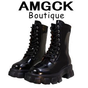 AMGCK/爱派乐女靴2023新款真皮 全牛皮明星同款马丁靴女靴子中筒