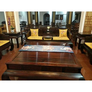 老挝大红酸枝交趾黄檀十一件套明式仿古客厅实木沙发组合红木家具
