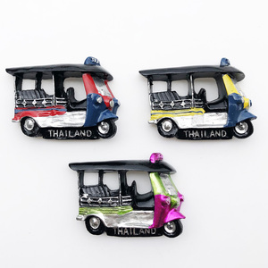 泰国地理标志创意立体突突车旅游纪念装饰工艺品磁铁冰箱贴礼物