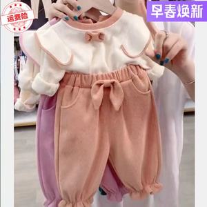 巴拉巴拉女宝宝春装套装0一123岁纯棉婴儿衣服外出服洋气小女孩两