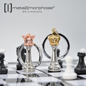 比利时品牌国际象棋女王国王钥匙扣包包挂件 原创高级感文创礼物