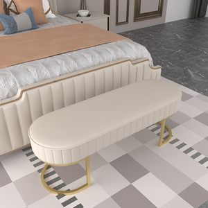 美式床尾凳换鞋凳卧室床位长凳床榻轻奢床边床前条凳床尾小沙发凳