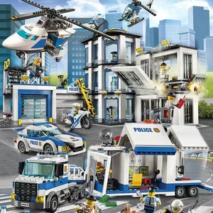 城市警察总局系列移动指挥中心中国积木玩具男孩益智拼装汽车儿童