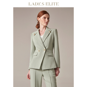 LadySElite/慕裁 浅绿色西装套装女2023春夏新款轻奢时尚高端西服
