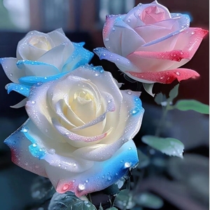 七彩玫瑰盆栽稀有花苗西域曼陀罗四季老桩树苗蓝色妖姬玫瑰花盆栽