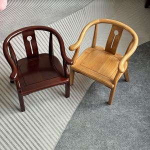 实木儿童学习椅家用矮款靠背椅宝宝圈椅幼儿园创意防滑扶手小椅子