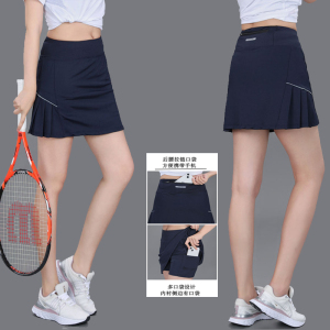 迪卡侬2024年新款羽毛球服瑜伽网球裙裤假两件跑步速干运动短裙子