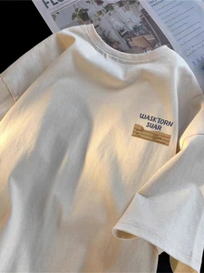 Yishion以纯官方旗舰店官网港风美式简约复古100%纯棉圆领短袖T恤