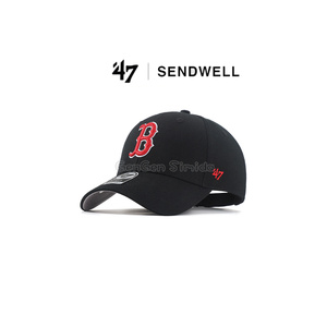 47brand帽子硬顶波士顿红袜队复古B字母棒球帽显脸小遮阳鸭舌帽潮