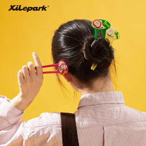 xilepark水果切片发簪创意趣味盘发夹U形簪子少女丸子头发饰饰品