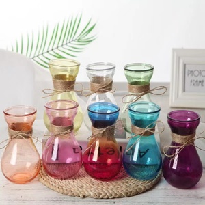 彩色玻璃花瓶小号摆件居家装饰绿萝风信子水培欧式摄影