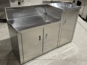 不锈钢厨房橱柜特厚燃气灶台柜多功能储物收纳柜可放煤气罐可定制