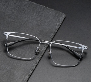 日系复古纯钛眼镜架front同款81004时尚方形全框可配防蓝光眼镜框