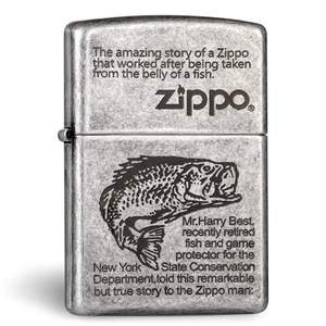 原装正品zippo煤油防风打火机正版限量男士 121FB古银 鱼的故事