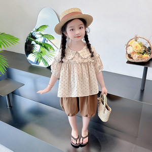 女宝宝套装夏季新款洋气韩版儿童两件套2三4到5六7岁女童衣服夏装