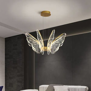 北欧简约现代卧室吊灯个性led房间灯具 轻奢客厅灯创意蝴蝶餐厅灯