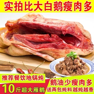 新鲜鹅肉大白鹅超大10斤大鹅散养大鹅老鹅整只鹅雁鹅瘦肉多送料包