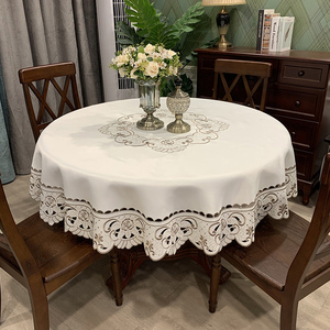 圆桌桌布布艺餐桌中式大圆桌台布欧式家用椅子套罩高级感美式盖布
