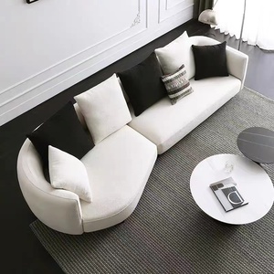 意式丝绒组合沙发圆弧形转角北欧轻奢现代简约客厅大户型异形沙发