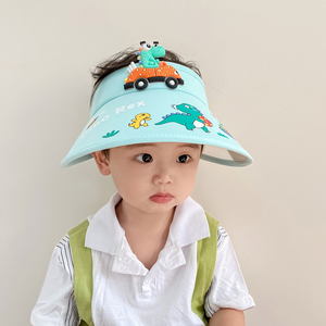 儿童防晒帽男童空顶帽宝宝帽子夏季遮阳帽男孩卡通太阳帽防紫外线