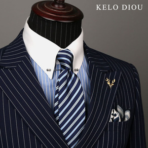 高级西装商务男士条纹领带8cm职业装工作上班应聘公司开会 手打款