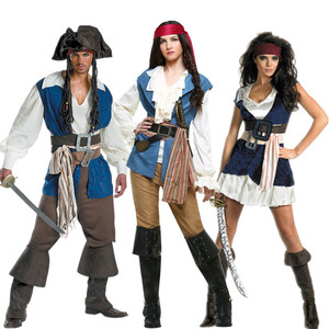 万圣节成人加勒比海盗套装杰克船长化妆舞会cosplay男女表演服装