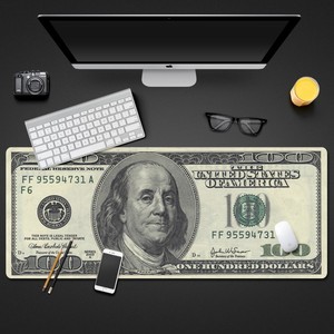 大号锁边创意货币美元钞票美金潮牌超鼠标垫桌垫脑电竞键盘垫恶搞