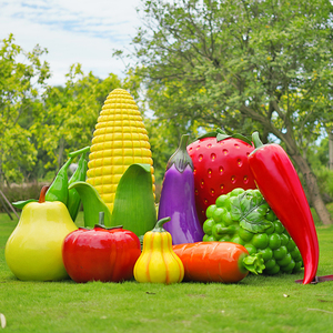 仿真水果蔬菜白菜摆件玻璃钢南瓜雕塑玉米模型生态园农庄果园装饰