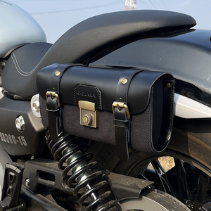 摩托车复古边包带锁高档牛皮骑士车头包通用型边箱工具侧边袋挂包
