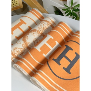 爱马仕法式橙色棉麻餐垫防水免洗咖啡杯垫桌布艺厨房垫子台面茶具