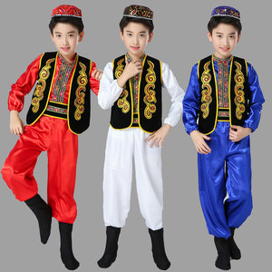 塔吉克族舞蹈服装儿童新疆舞蹈演出服女童塔塔尔族少数民族套装