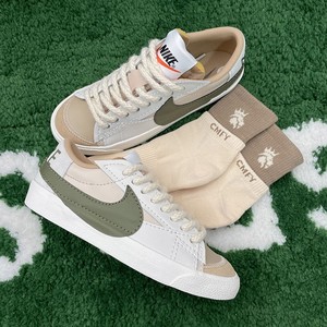 cmfy适配Nike Blazer Low’77Jumbo白绿板鞋鞋带麻绳鞋带袜子套装