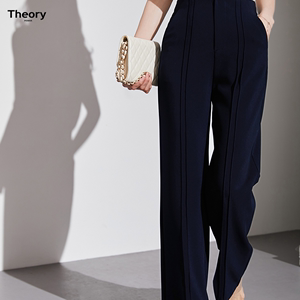 THEORY POWER系列女夏季垂感透气直筒休闲裤通勤西装裤窄版阔腿裤