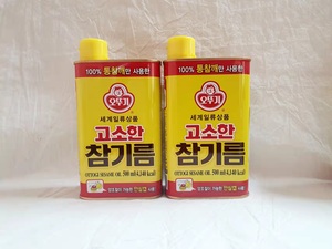 韩国进口不倒翁芝麻油500ml铁罐装 烹饪凉拌紫菜包饭调味品香油