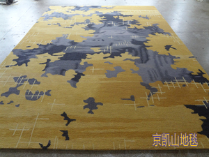 中国风地图水墨画手工晴纶羊毛客厅茶几沙发地毯书房办公室贵宾室