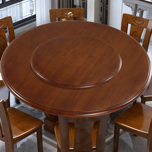 大圆桌面15人加转盘餐桌木板桌面饭桌家用小户型简约实木圆桌台面