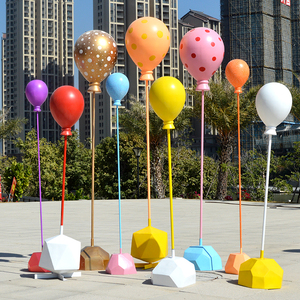 户外玻璃钢仿真气球摆件大型商场婚庆售楼部装饰品游乐园LOVE雕塑
