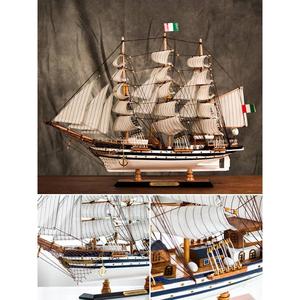 船模型摆件一帆风顺帆船摆件成品仿真模型手工木质工艺品客厅装饰